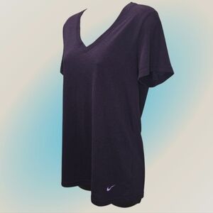Nike Women's Purple V-Neck Dri-Fit Tee